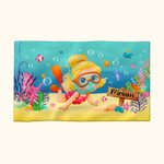 Personalized Colourful Ocean Diving Soft Absorbent Towel with Name Travel Daily Accessory Birthday Gift for Kid