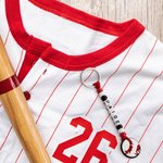 Porte-clés en Perles Personnalisé avec Nom Breloque de Balle Ballon Cadeau Anniversaire Retour à l'École pour Amateur du Sport Entraîneur Équipe