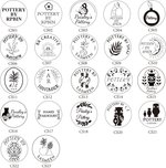Gepersonaliseerde Keramische Klei Messing Aardewerk Stempel met Patroon Initiaal Datum Geschenk voor Handwerkliefhebbers