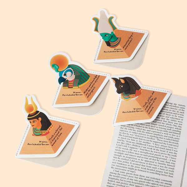 Gepersonaliseerde Oude Egyptische Goden Bladwijzer van Leer met Naam & Tekst Set van 2 Verjaardag Afstudeer Cadeau voor Boekenliefhebber