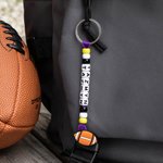 Porte-clés en Perles Personnalisé avec Nom Breloque de Balle Ballon Cadeau Anniversaire Retour à l'École pour Amateur du Sport Entraîneur Équipe