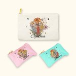Borsa per il trucco in tela con cerniera e nome Festa della sposa Regalo per la festa della mamma per la nonna