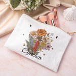 Borsa per il trucco in tela con cerniera e nome Festa della sposa Regalo per la festa della mamma per la nonna