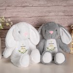 Peluche Lapin Personnalisée avec Nom Cadeau Anniversaire Baptême pour Bébé Enfant