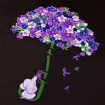 Gepersonaliseerd I'll Remember for You Forget Me Not Purple Flower Elephant Umbrella Car Decal Aanmoedigingscadeau voor Alzheimer familie