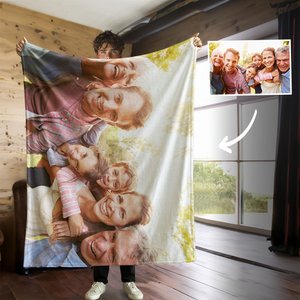 Suave manta personalizada con foto y texto Cumpleaños Día de la Madre Regalo para la familia