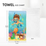 Personalisierte Marine Tauchen Super saugfähige schnell trocknende weiche Handtuch mit Namen Strand Accessoire Sommerurlaub Geburtstag Geschenk für Kind