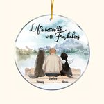 Personalized Life is Better with Fur Baby Round Acrylic Hanging Ornament Christmas Birthday Gift for Dog Lover