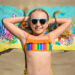 Personalized Colourful Ocean Diving Soft Absorbent Towel with Name Travel Daily Accessory Birthday Gift for Kid