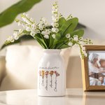 Vase en Céramique avec Fleurs Personnalisées pour le Mois de Naissance Décoration pour la Maison Cadeau de Fête des Mères pour Maman Grand-mère