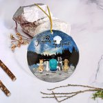 Personalized Forever in My Heart Round Acrylic Hanging Ornament with Night Starry Sky Background Christmas Birthday Gift for Dog Lover
