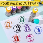 Personalized Face Portrait Self-Inking Teacher Stamp with Text Grading Stationery Back To School Thank You Gift for Teacher
