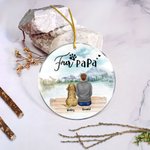 Ornement suspendu rond en acrylique personnalisé Fur Mama ou Papa Cadeau d'anniversaire de Noël pour les amoureux des chiens
