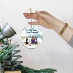 Personalized Once by My Side Forever in My Heart Round Acrylic Hanging Ornament Christmas Birthday Gift for Dog Lover