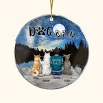 Ornement suspendu rond en acrylique avec fond de ciel étoilé Cadeau d'anniversaire de Noël pour les amoureux des chiens