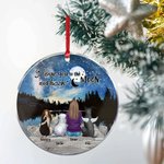 Ornement suspendu rond en acrylique avec fond de ciel étoilé Cadeau d'anniversaire de Noël pour l'amoureux des chiens