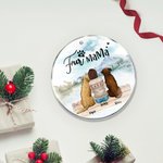 Ornement suspendu rond en acrylique personnalisé Fur Mama ou Papa Cadeau d'anniversaire de Noël pour les amoureux des chiens