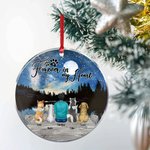 Personalized Forever in My Heart Round Acrylic Hanging Ornament with Night Starry Sky Background Christmas Birthday Gift for Dog Lover