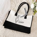 Gepersonaliseerde lijn geboorte bloem grote capaciteit strand canvas tas met waterdichte voering bruidsfeestje zomer cadeau voor meisjes vrouwen