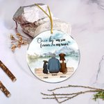 Personalized Once by My Side Forever in My Heart Round Acrylic Hanging Ornament Christmas Birthday Gift for Dog Lover