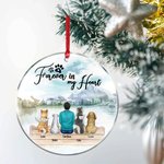 Ornement suspendu en acrylique rond personnalisé Forever in My Heart Cadeau d'anniversaire de Noël pour l'amour des chiens