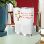 Personalized Happy Bee 30oz Tumbler with 2-10 Names Mother's Day Birthday Gift for Mom Grandma