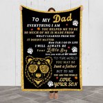 Personalized To My Dad You Are The World Bear Soft Fleece Blanket with Names Father's Day Birthday Gift for Him