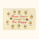 Personlig Nana's Reasons to Bee Happy Dörrmatta med 2-15 namn Mors dag Födelsedagspresent för mormorfamilj