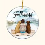 Ornement suspendu rond en acrylique personnalisé Fur Mama ou Papa Cadeau d'anniversaire de Noël pour les amoureux des chiens