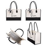 Gepersonaliseerde lijn geboorte bloem grote capaciteit strand canvas tas met waterdichte voering bruidsfeestje zomer cadeau voor meisjes vrouwen