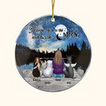 Ornement suspendu rond en acrylique avec fond de ciel étoilé Cadeau d'anniversaire de Noël pour l'amoureux des chiens