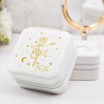 Boîte à Bijoux Personnalisée avec Nom et Fleur de Naissance Cadeau d'Anniversaire et de Mariage pour Femmes et Filles