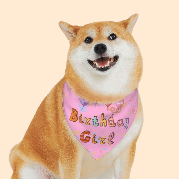 Personalized Multicolour Birthday Girl Boy Pet Bandana Love For My with Dog Name Birthday Party Gift for Pet Lover
