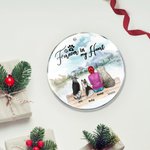 Ornement suspendu en acrylique rond personnalisé Forever in My Heart Cadeau d'anniversaire de Noël pour l'amour des chiens
