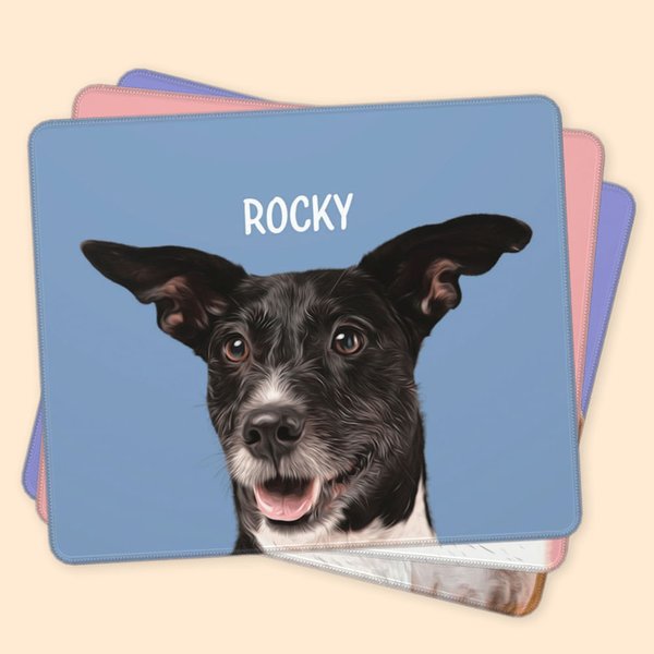 Alfombrilla de Ratón Antideslizante Personalizada 1-3 Fotos de Mascotas con Nombres Gadget de Ordenador Accesorio de Oficina Regalo para Amante de las