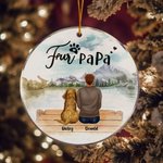 Ornement suspendu rond en acrylique personnalisé Fur Mama ou Papa Cadeau d'anniversaire de Noël pour les amoureux des chiens