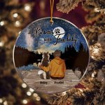 Spersonalizowane życie jest lepsze z futrzanym dzieckiem Okrągły akrylowy wiszący ornament z nocnym gwiaździstym niebem w tle Świąteczny prezent urodzinowy dla miłośnika psów