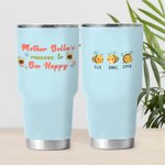 Personalized Happy Bee 30oz Tumbler with 2-10 Names Mother's Day Birthday Gift for Mom Grandma
