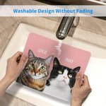 Tapis de Souris Anti-Glissant Personnalisé avec Noms et 1-3 Photos d'Animaux Accessoire de Bureau Cadeau pour Ceux Qui Aiment les Animaux
