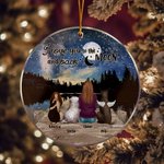 Ornement suspendu rond en acrylique avec fond de ciel étoilé Cadeau d'anniversaire de Noël pour l'amoureux des chiens