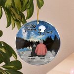 Personalized Forever in My Heart Round Acrylic Hanging Ornament with Night Starry Sky Background Christmas Birthday Gift for Dog Lover