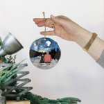 Personalized Forever in My Heart Round Acrylic Hanging Ornament with Night Starry Sky Background Christmas Birthday Gift for Dog Lover