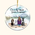Personalized Once by My Side Forever in My Heart Round Acrylic Hanging Ornament Christmas Birthday Gift for Dog Lover