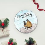 Spersonalizowane życie jest lepsze z futrzanym dzieckiem Okrągły akrylowy wiszący ornament z mewą w tle Świąteczny prezent urodzinowy dla miłośnika psów