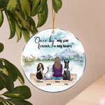Personalized Once by My Side Forever in My Heart Round Acrylic Hanging Ornament Christmas Birthday Gift for Dog Lover