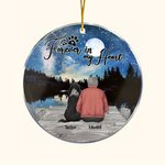 Personalized Forever in My Heart Round Acrylic Hanging Ornament with Night Starry Sky Background Christmas Birthday Gift for Dog Lover