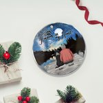 Personalized Forever in My Heart Round Acrylic Hanging Ornament with Night Starry Sky Background Christmas Birthday Gift for Dog Lover