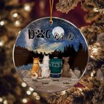 Ornement suspendu rond en acrylique avec fond de ciel étoilé Cadeau d'anniversaire de Noël pour les amoureux des chiens