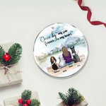 Personalized Once by My Side Forever in My Heart Round Acrylic Hanging Ornament Christmas Birthday Gift for Dog Lover