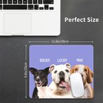 Tapis de Souris Anti-Glissant Personnalisé avec Noms et 1-3 Photos d'Animaux Accessoire de Bureau Cadeau pour Ceux Qui Aiment les Animaux